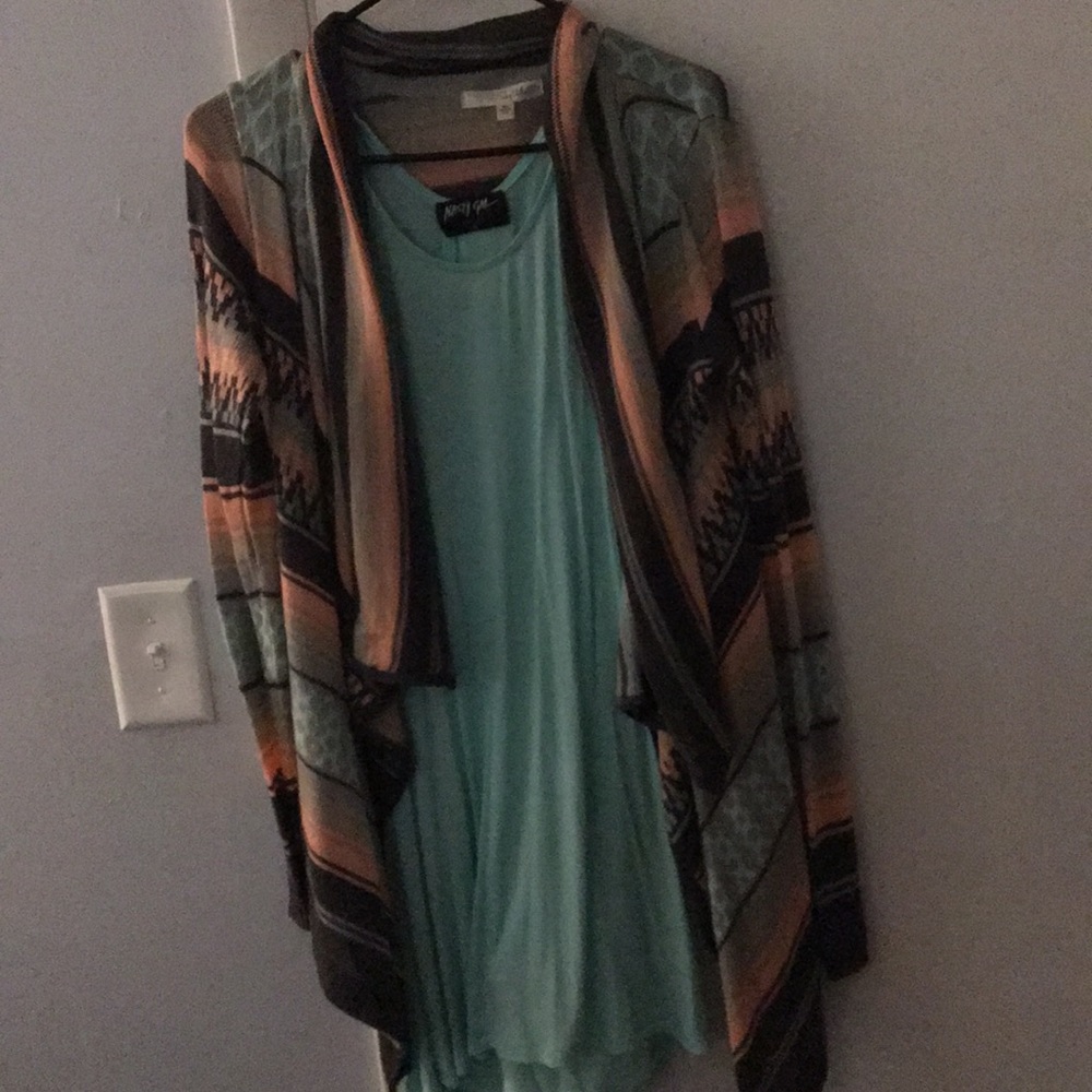 Tank top & over throw